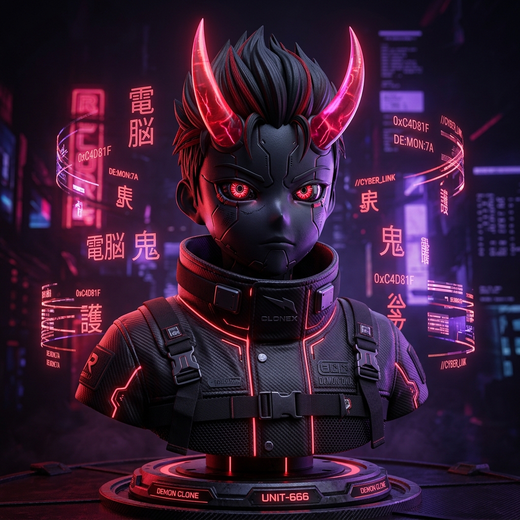 CloneX Demon Protocol 3D Cypherpunk Avatar