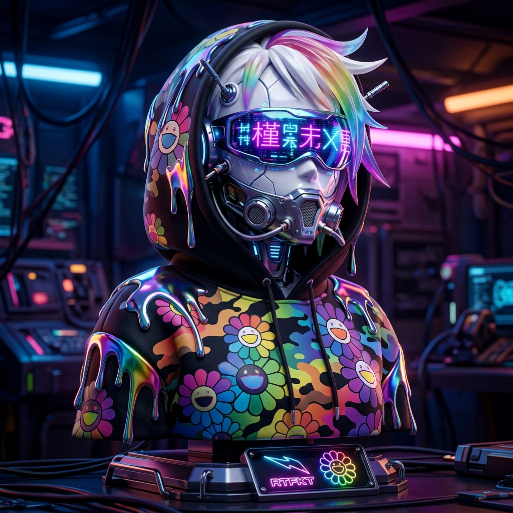 CloneX Murakami Drip 3D Cyborg Character